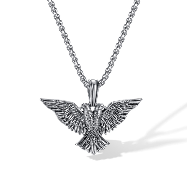 Stainless Steel Two Eagle Necklace