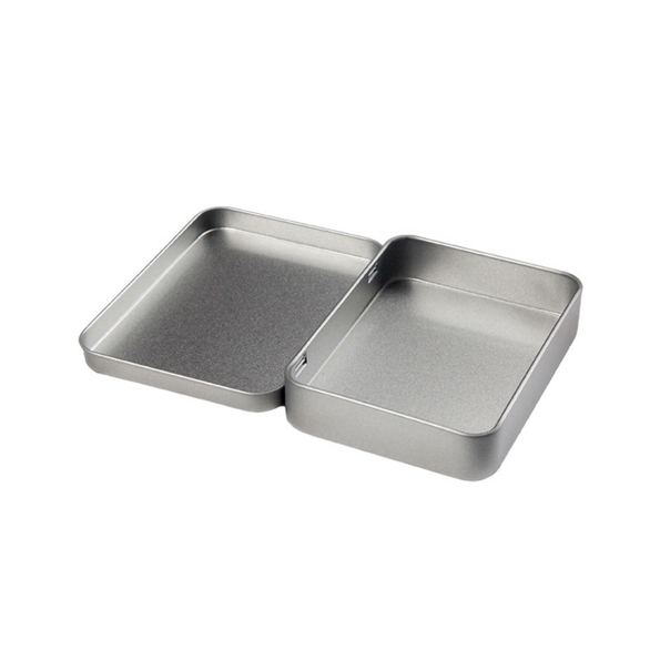 Tinplate Box Metal Tin Square Silver Flat Cover Open-window Packaging Packet
