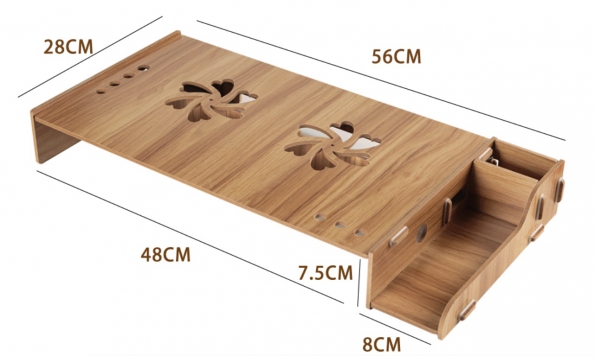 Laptop Bamboo Dock Wood Stand Desktop Notebook Cellphone Dock