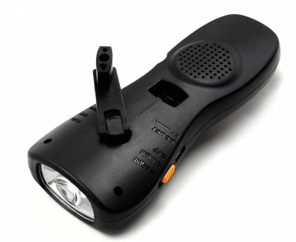 Hand Shake Powered Emergency Light With Tools FM Radio Power Bank