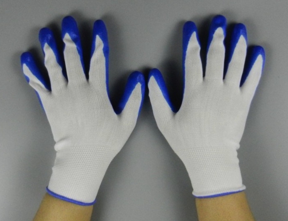 Labor Protection Gloves Nylon Dipped Rubber Gloves Custom-made