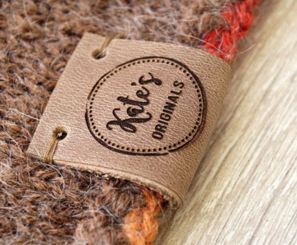 Leather Labels Custom Branding Folding Personalized Knitting Engraved Label