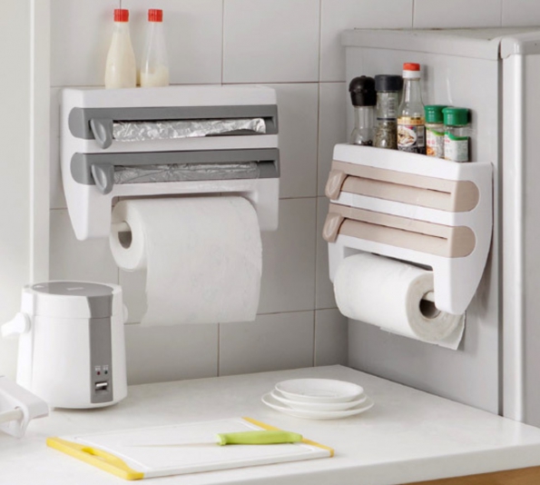 3in1 Paper Dispenser For Kitchen Paper Stand Wrapper Rack