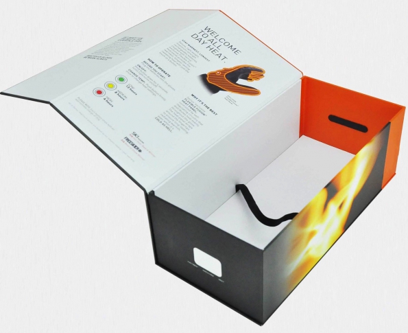 Hard-box Gloves Packaging Magnetic Close Custom Logo Made Flip Style