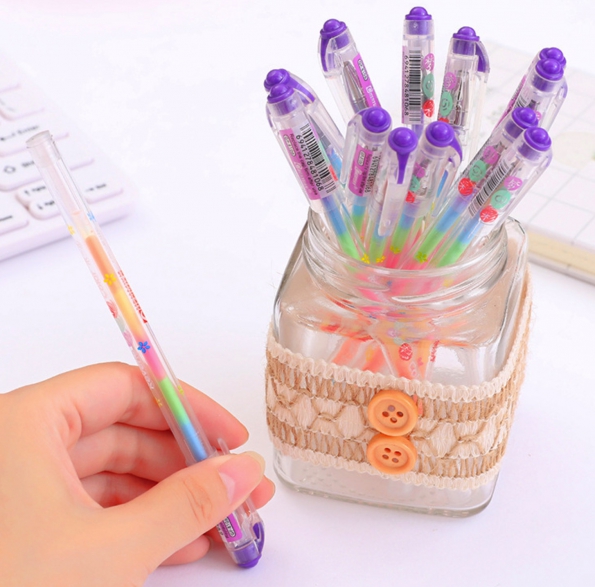 Color Pens DIY Color Paper Pen Set Of 6colors Orange, Yellow, Pink, Green, Blue, Purple.