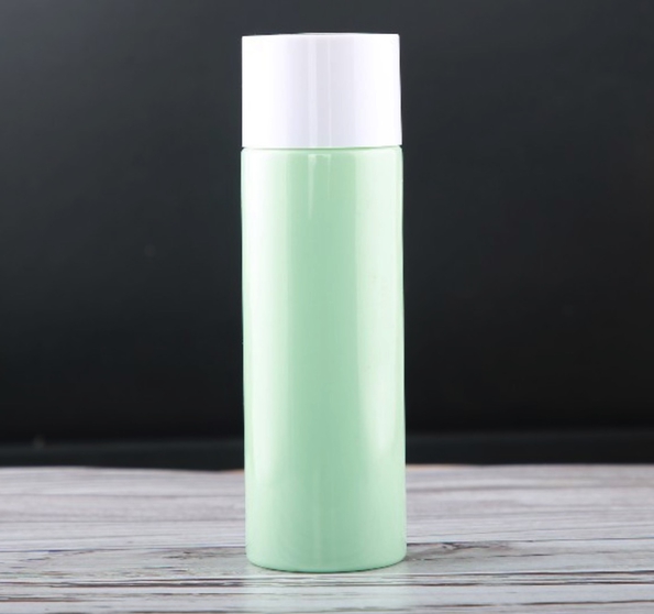 Popular Color Blue Cosmetic Disk Top Cap PET Frosted Bottle