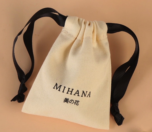 Cotton Canvas Customized Drawstring Bag Pouch