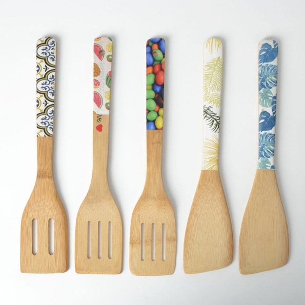 Bamboo Natural Spoon Cooking kitchen Suits Customized Printing