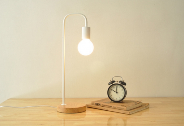 Simple E27 Desk Lamp Solid Wood Stand Fashion Style 2800k LED Moon LED Light