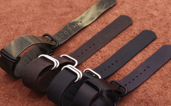 Handmade Style Genuine Leather Strap Band For Nato Watch