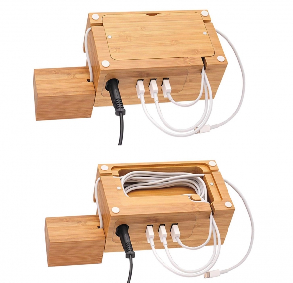 Multi-functions With 3X USB Charging Hubs With Holder To Watch Phone Earphone Card