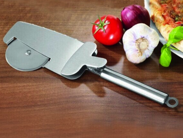 3-in-1 Pizza Cutter With Shovel And Clip All Of Stainless Steel Easy Clearning
