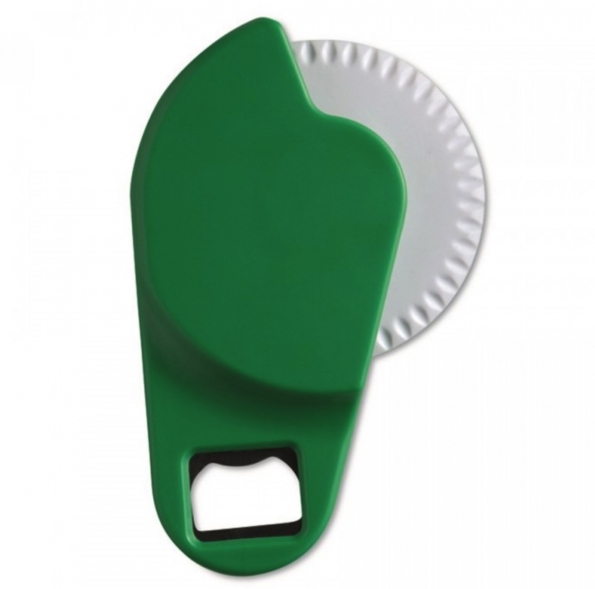 Useful Plastic Pizza Cutter With Steel Bottle Opener In Mini Design