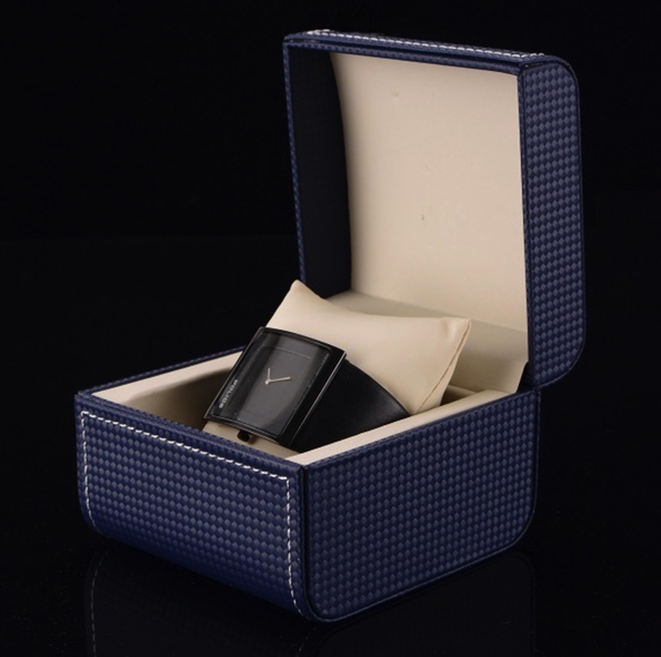 Custom Retail Packaging Watch Box Red Blue and Black