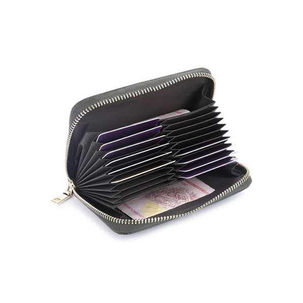 Multiple Cards Holder Leather Large Capacity Cards Places Mini RFID Wallet