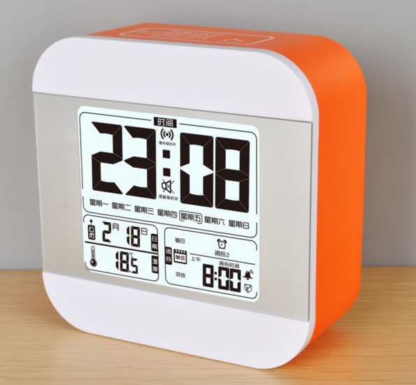 Fashion Large LCD Display LED Clock 7-Sets Music Alarming Night Light Clock