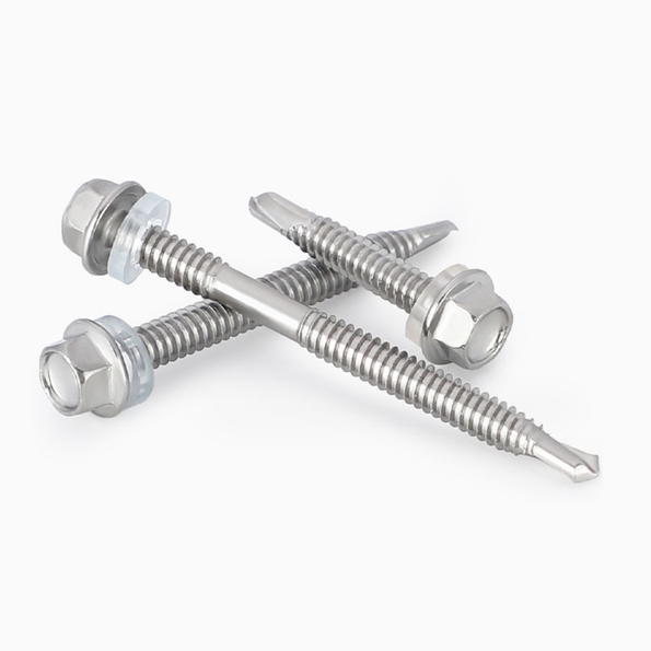 Hexagon Drill Tail Screw Cross Head Stainless Steel Long Swallow Tail Screws With PVC