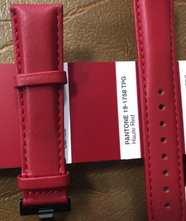 Red Crocodile Style Leather Strap With Color Identified For OEM Logo