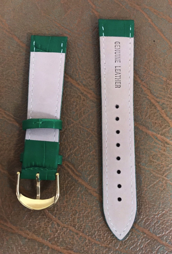 Green Crocodile Style Watch Leather Strap Genuine Leather Watch Band