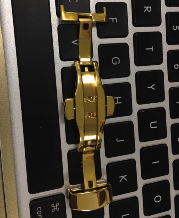Gold IP-Plating Automatic Butterfly Buckle Stainless Steel OEM with Your LOGO