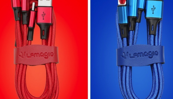 3-in-1 Nylon USB Cable Logo Customization OEM Gift